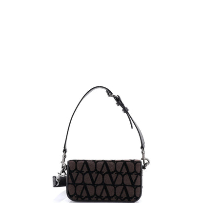 Valentino Garavani Vlogo Loco Flap Shoulder Bag Toile Iconograph Fabric Small