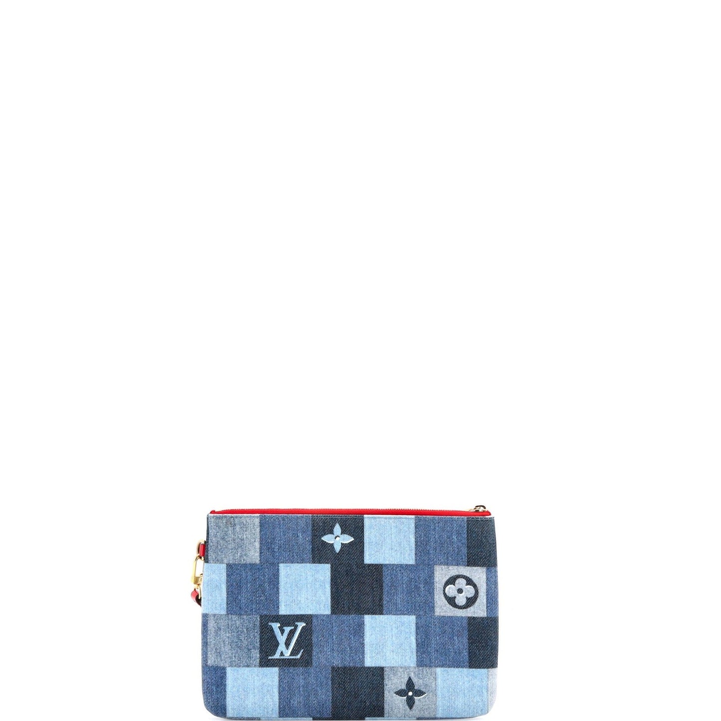 Louis Vuitton City Pouch Damier And Monogram Patchwork Denim
