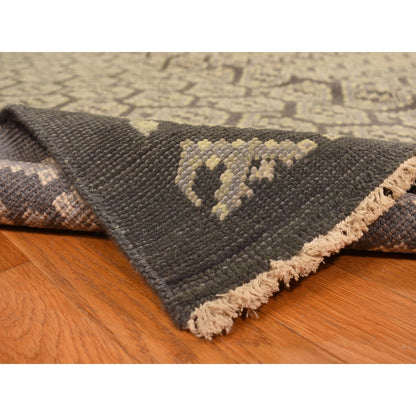 11'8"X15' Carbon Gray Turkish Knot Oushak Wool Hand Knotted Oversized Rug