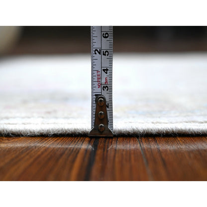 2'6"X19'1" Chrome Gray Natural Dyes Angora Oushak Xl Runner Oriental Rug