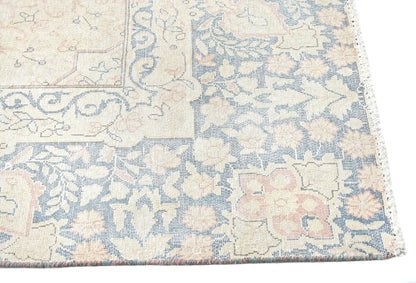 9X12 Ft Antique Hand-Knotted Muted Floral
