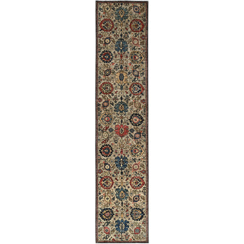 3'X14' Light Brown All Over Design Soft Wool Hand Knotted Runner Rug