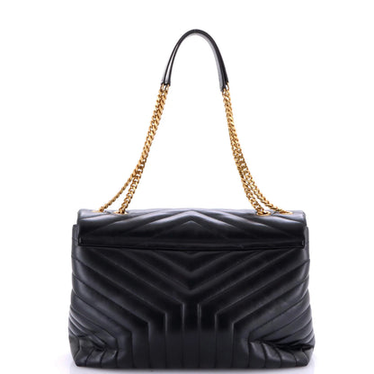 Saint Laurent Loulou Shoulder Bag Matelasse Chevron Leather Large
