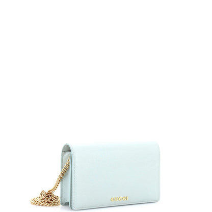 Gucci Script Logo Chain Wallet Leather Small