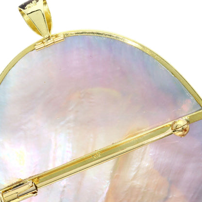 Amber Amber Shell Intaglio Pendant top K18 Yellow