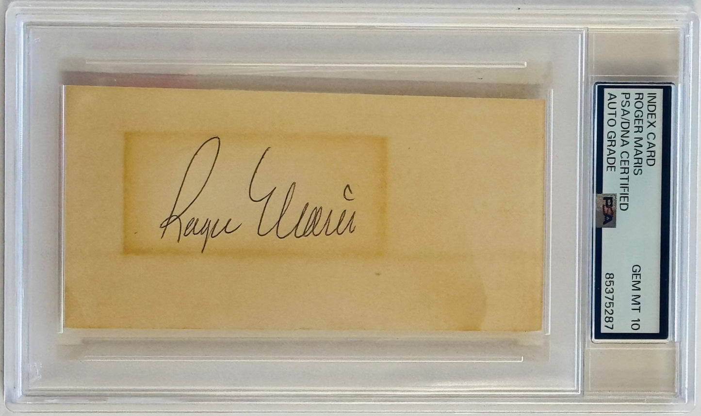 Roger Maris Auto Grade Gem Mint 10 Signed Index Card (Psa)