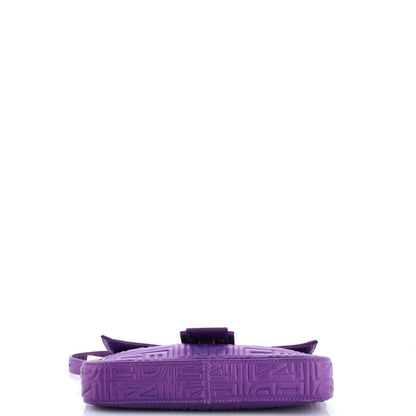 Small Fendi Baguette Bag Logo Embossed Leather