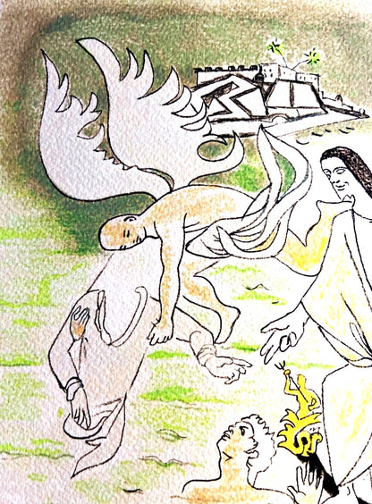 Jean Cocteau Lithograph Mourlot 1970 550 Ex. Coa Signed Numbered