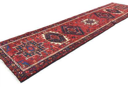 Vintage Hand-Knotted Tribal Runner Rug 3'1X12'7 Rustic Home Oriental Carpet