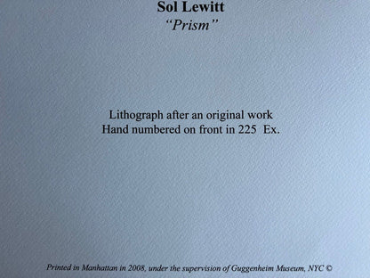 Sol Lewitt Lithograph Coa Guggenheim Museum Numbered In Pencil - Donald Judd