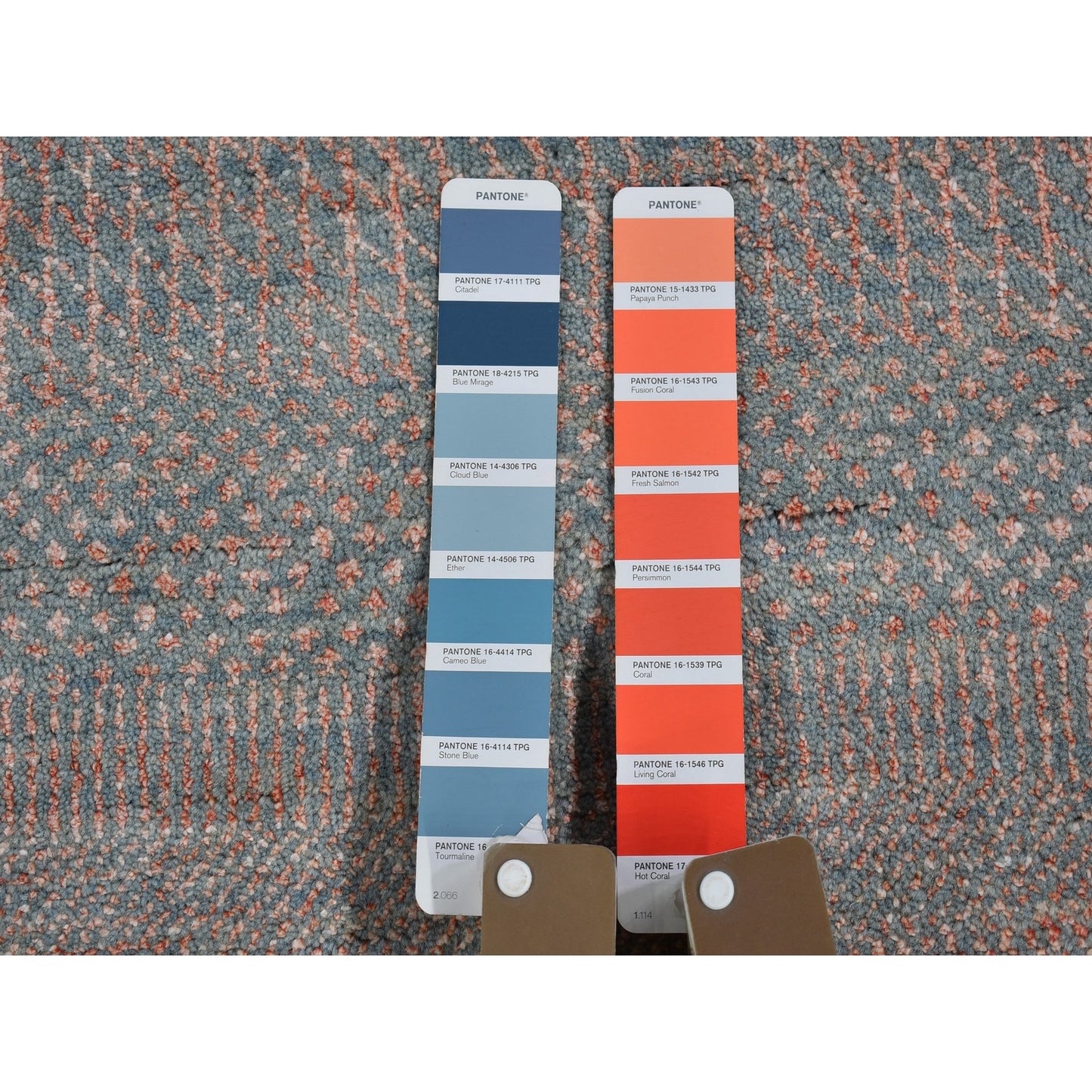 10'X14'2" Blue With Touches Of Peach Grass Design Wool&Silk Hand Made Rug