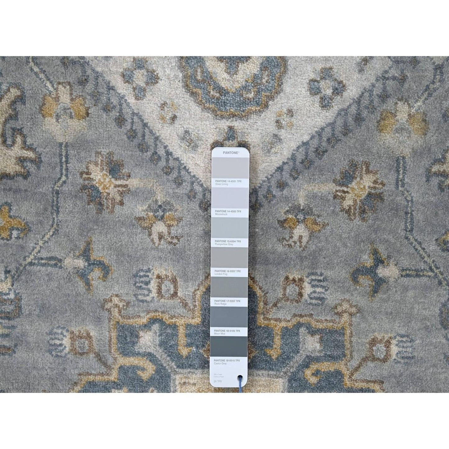 8'X8' Gray And Ivory Karjihooz Design Wool Square Oriental Rug