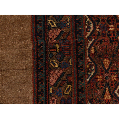 3'2"X15' Brown Antique Camel Hair Serrib All Wool Hand Knotted Runner Rug