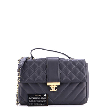 Chanel In The City Top Handle Flap Bag Mixed Quilt Calfskin Medium