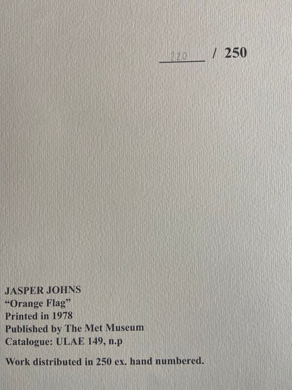 Jasper Johns Lithograph Met Museum Coa Numbered Crayon Signed Op