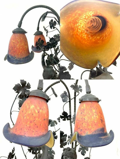 Antique French Bronze Statue Lamp Auguste Moreau ( 1834-1917 ) 26In