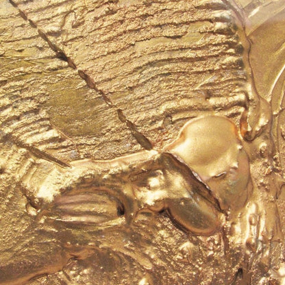 Keiko Nelson "Energy" Mixed Media Relief Gold Abstract Art Signed Modern Usa