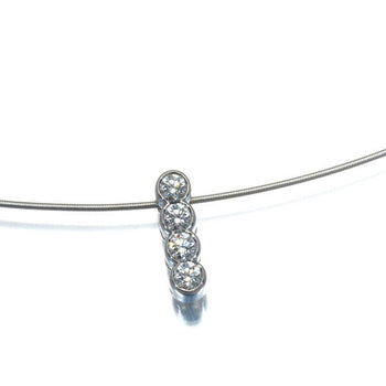 Gimel Necklace Diamond 0.153Ct Initial I Omega 950 850 Platinum