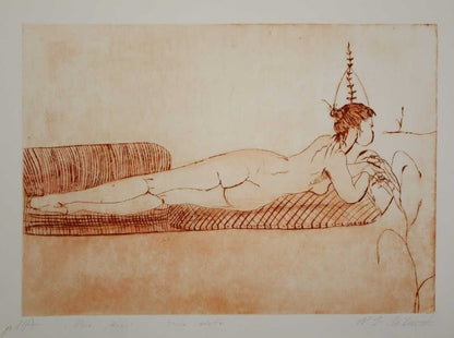 Nijole Vilutiene Near The Sea Etching 19972004 Signed Lithuanian Female Art