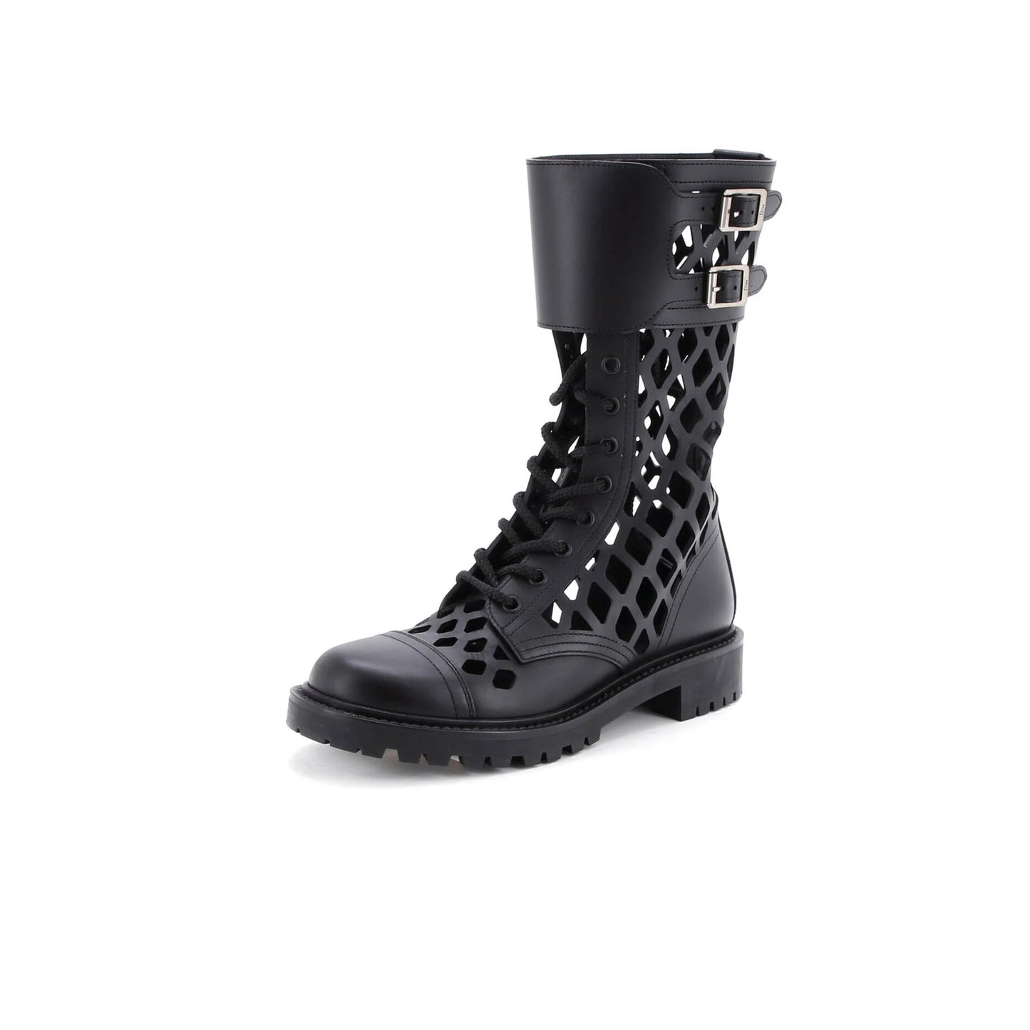 Christian Dior Women'S D-Trap Cut-Out Ankle Boots Leather