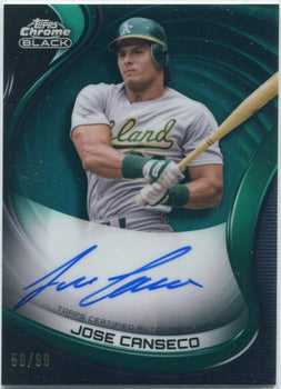 Jose Canseco 2022 Topps Chrome Black Autographed