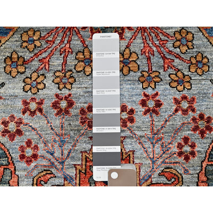 2'8"X10'1" Misty Gray Bijar Garus Design Soft Wool Hand Knotted Runner Rug