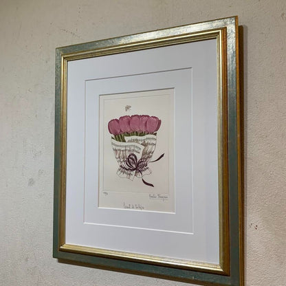 Christine Thouzeau Signed Original Lithograph Print Framed Ed99 Tulipes