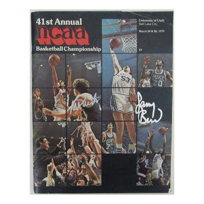 Larry Bird/Magic Johnson Dual-Signed/Auto 1979 Ncaa Program Jsa/Beckett 189950