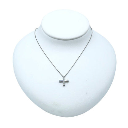 Harry Winston Mini Cross Diamond Necklace Pt950 With 9 Diamonds