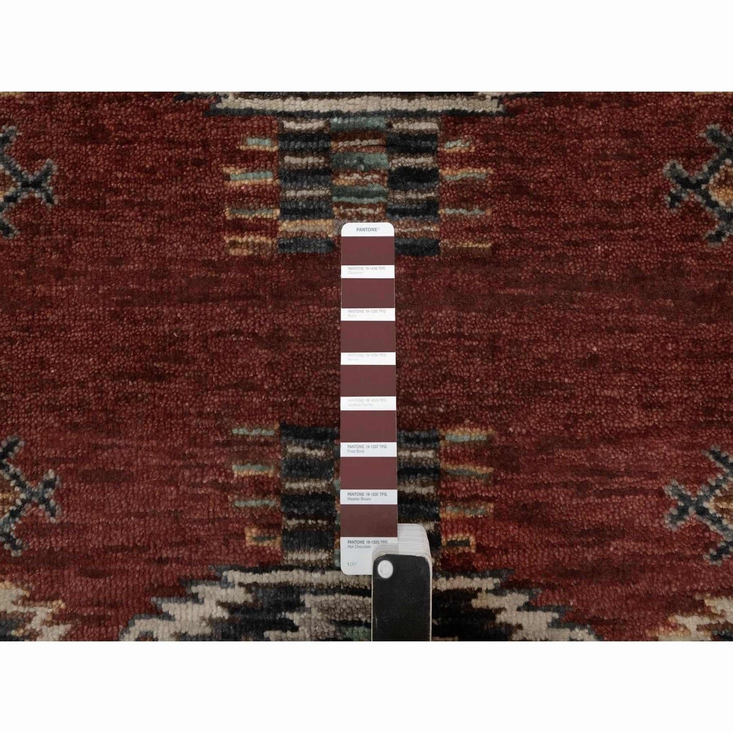 2'7"X7'10" Red Southwest Design Wool Hand Knotted Runner Piled Rug