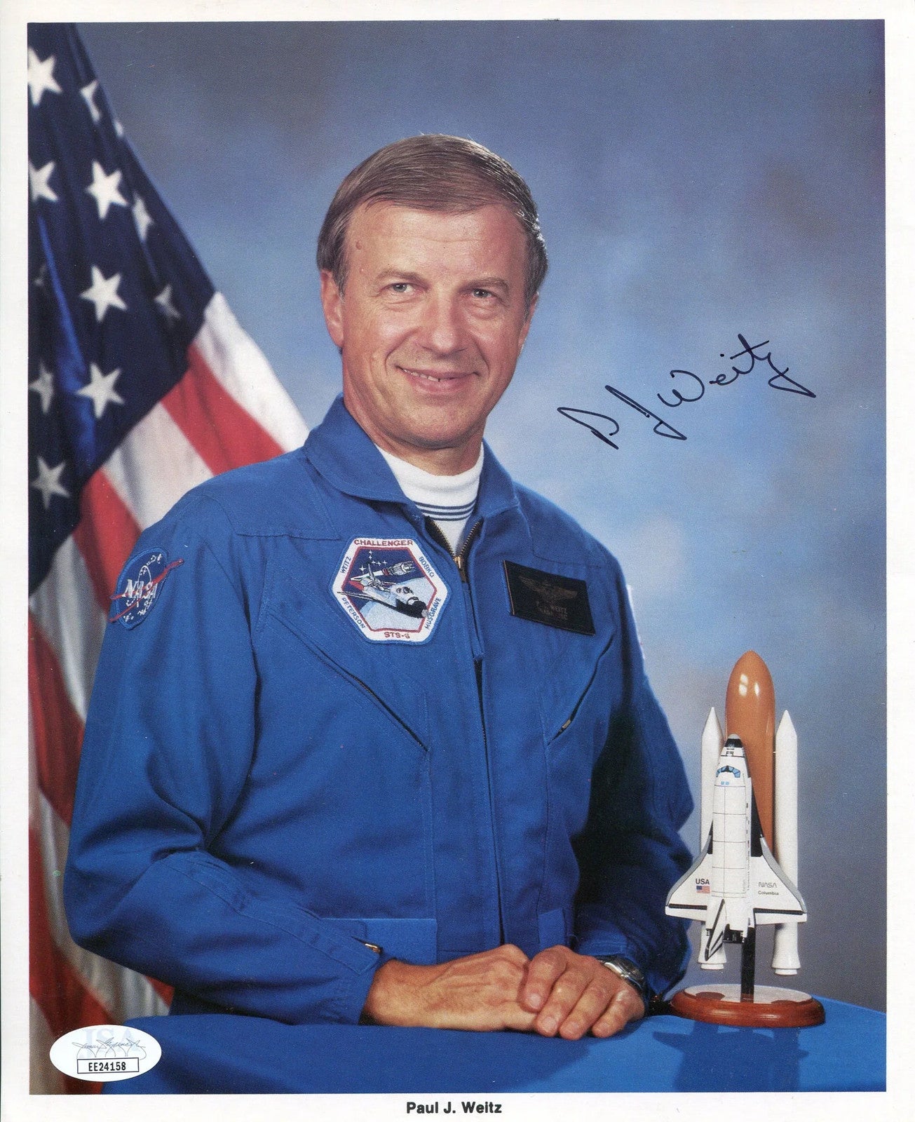 Paul J. Weitz Autographed Nasa 8X10 Photo (Jsa)