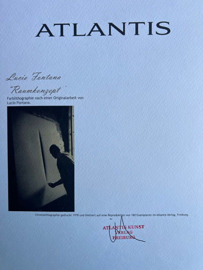 Lucio Fontana Lithograph 1978 - Coa Signed In Pen (Hand Numbered)
