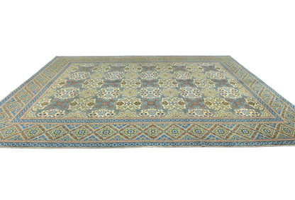 Semi Antique Wool Oriental Rug 9X12 Ft Floral