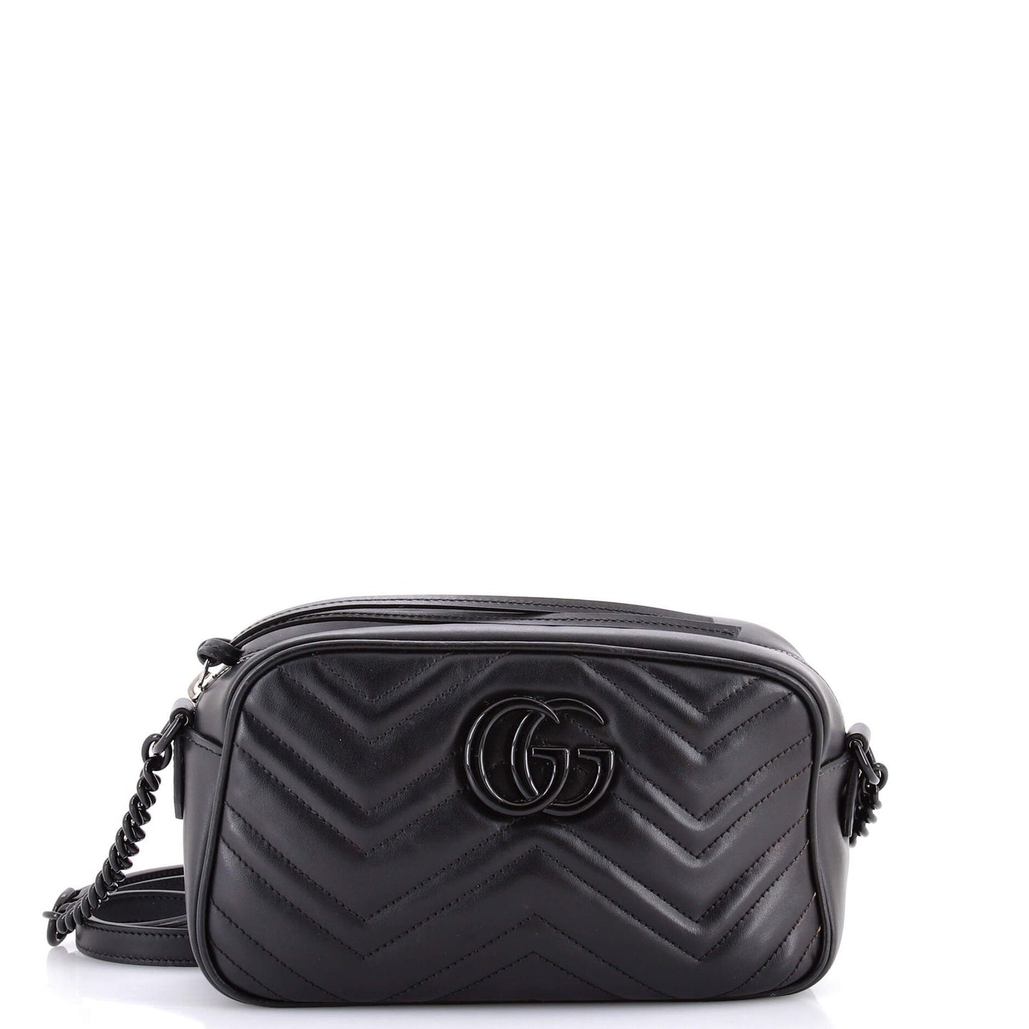 Gucci Gg Marmont Monochrome Shoulder Bag Matelasse Leather Small