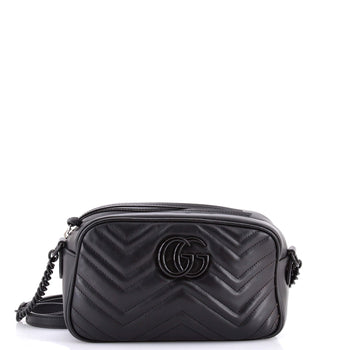 Gucci Gg Marmont Monochrome Shoulder Bag Matelasse Leather Small