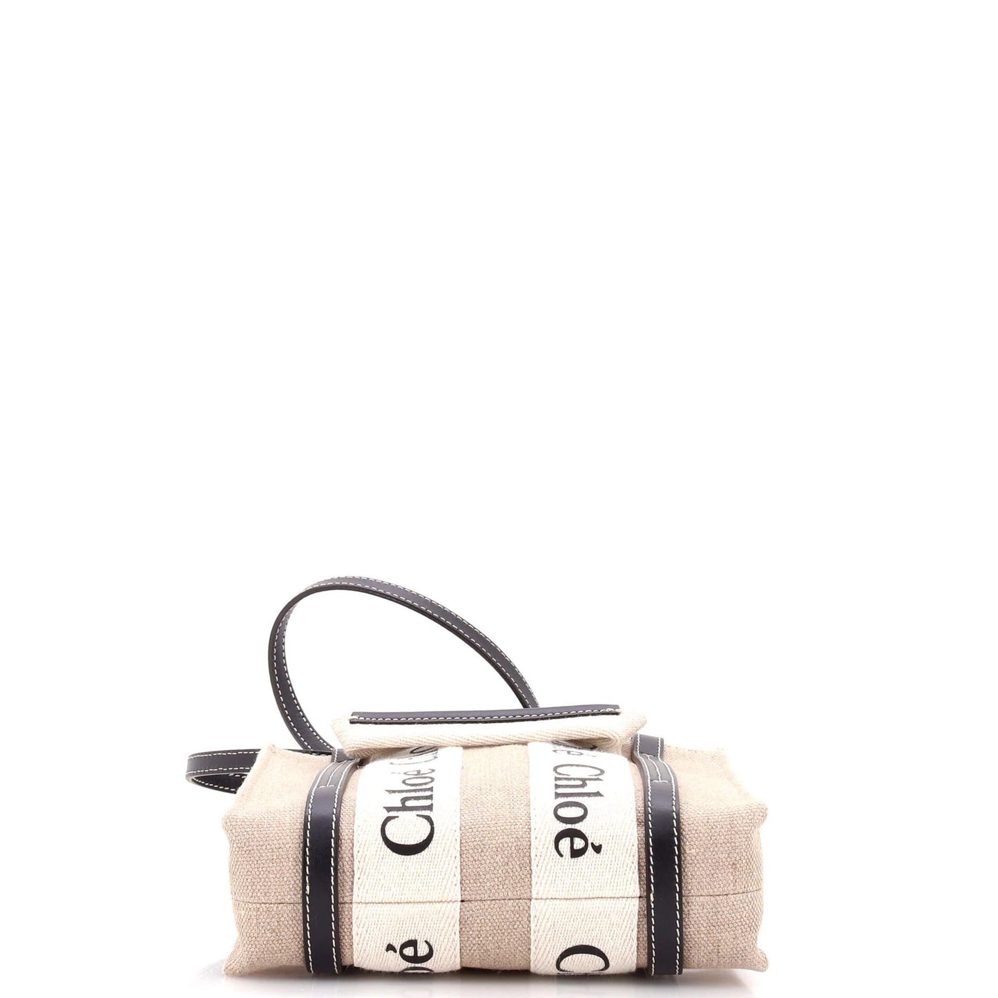 Chloe Woody Convertible Tote Canvas With Leather Mini