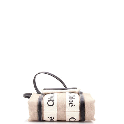 Chloe Woody Convertible Tote Canvas With Leather Mini