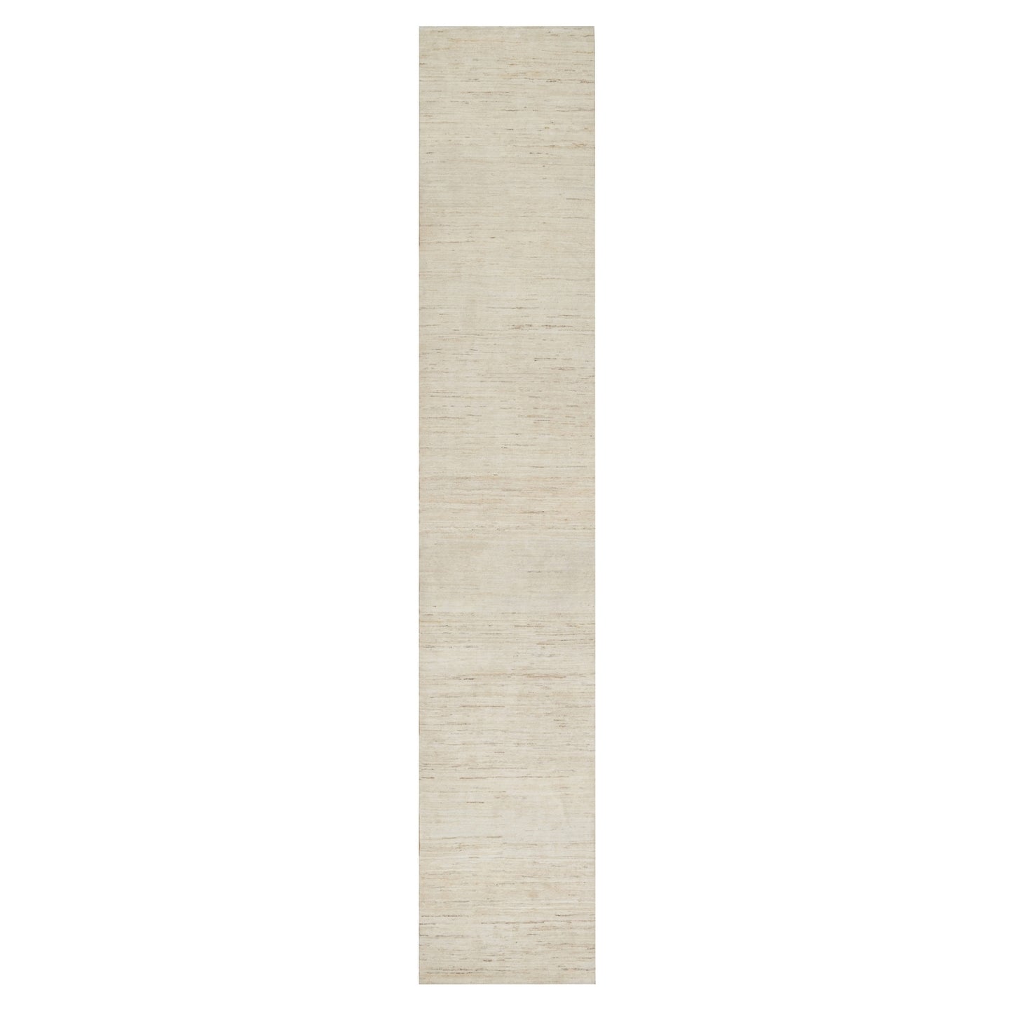 2'6"X13'10" White Hand Knotted Lori Buft Gabbeh Pure Wool Runner Rug