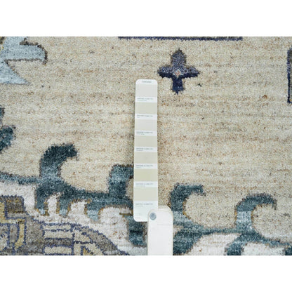 13'10"X16'2" Ivory Reimagined Viss Design Wool Hand Knotted Oversized Rug