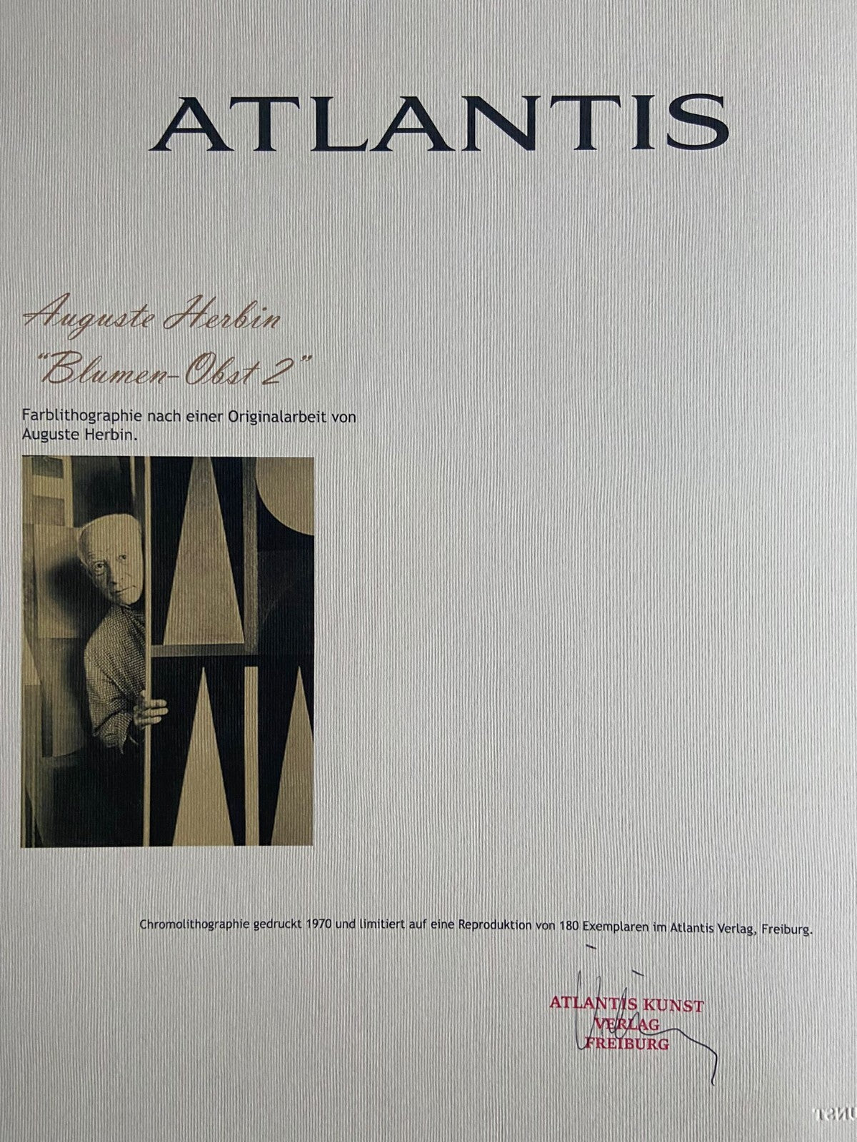 Auguste Herbin Lithograph Coa Numbered A Hand