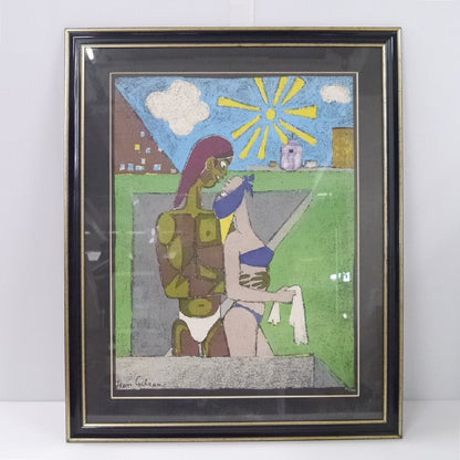 Jean Cocteau Lithograph, Lovers Under The Sun,