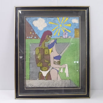Jean Cocteau Lithograph, Lovers Under The Sun,