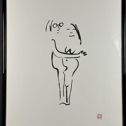 John Lennon "Real Love" Stamped Lithograph Print Poster Framed ???? Yoko Ono