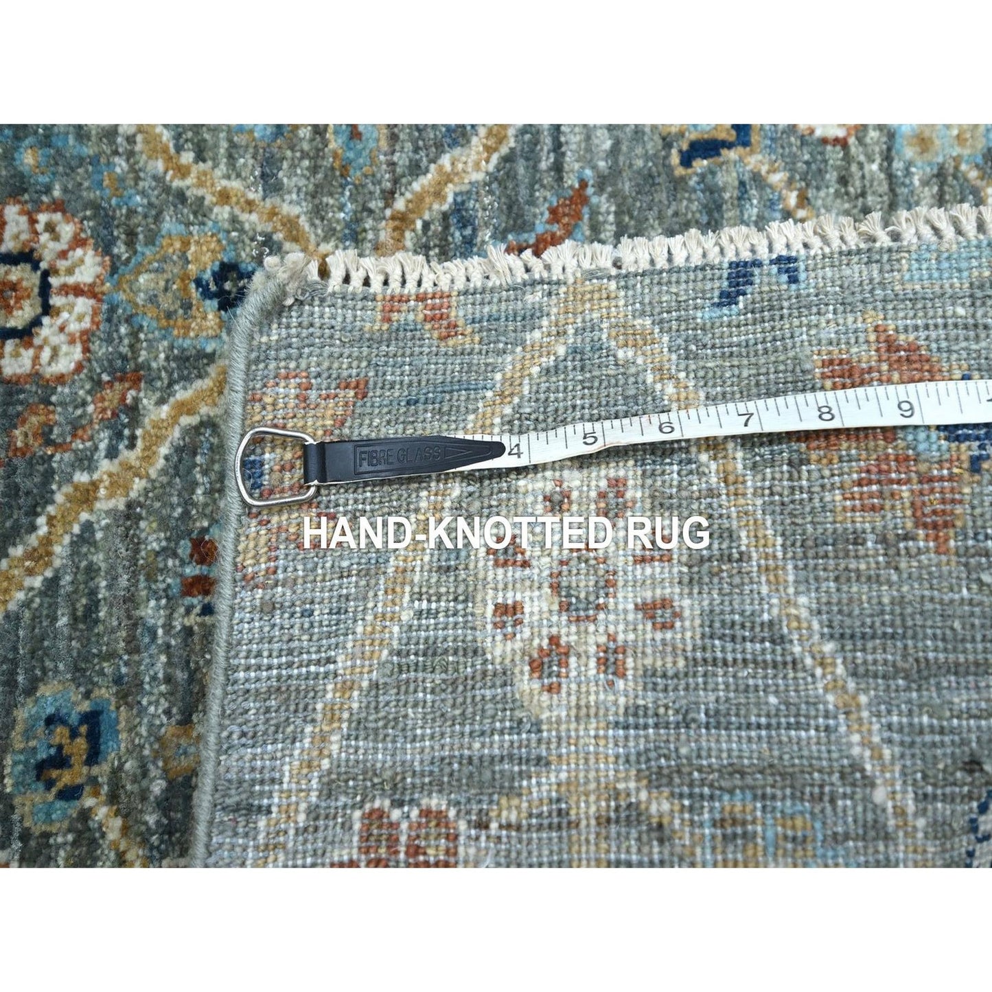 2'X3' Green Hand Knotted Mat Wool Rug Trellis Borderless Garden Design