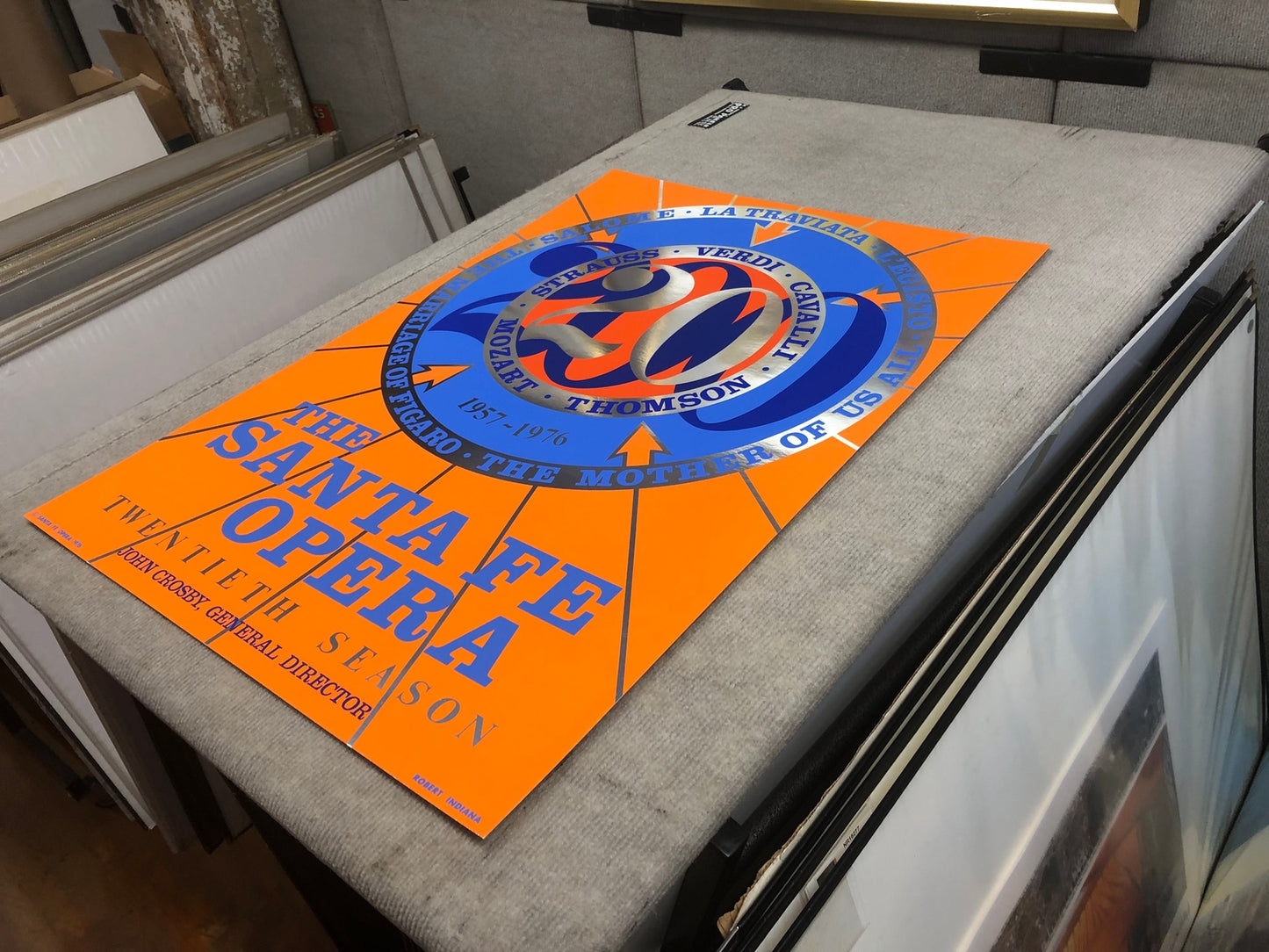 Robert Indiana The Santa Fe Opera " Serigraph Pop Art Blue, Orange