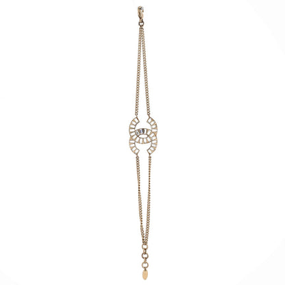 Chanel Cc Double Strand Bracelet Metal With Crystal