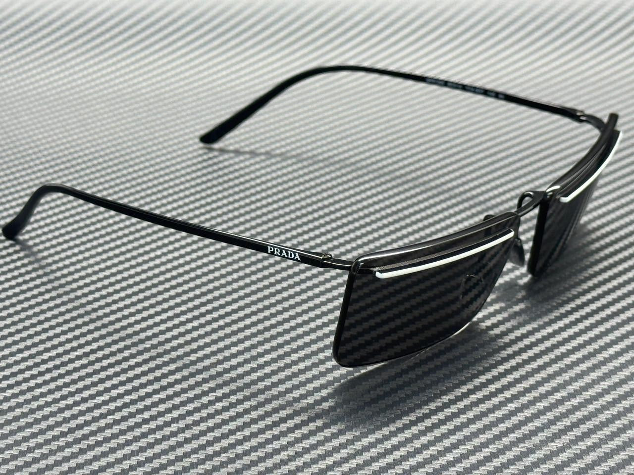 PRADA PR C53S YC460T Black White Dark Grey Men's 60 mm Sunglasses