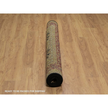 6'X8'10" Black Kishoon Revival New Zealand Wool Hand Knotted Oriental Rug