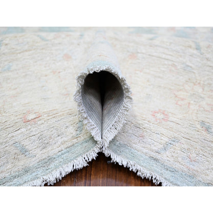 8'X9'7" Cadet Gray Finer Peshawar Soft Wool Hand Knotted Oriental Rug