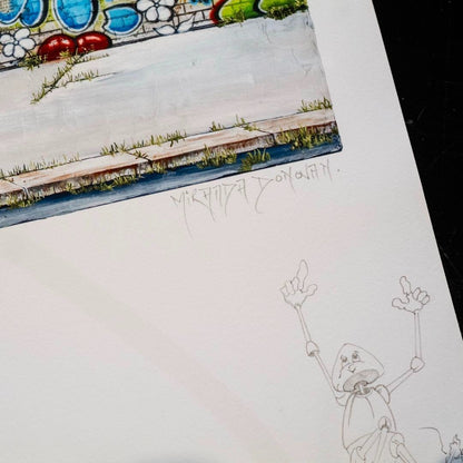 Miranda Donovan "Drink" Hand-Finished Archival Gicle W/ Drawing 2010S Signed